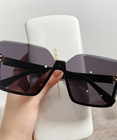 Lunettes de soleil mode surdimensionnées sans monture