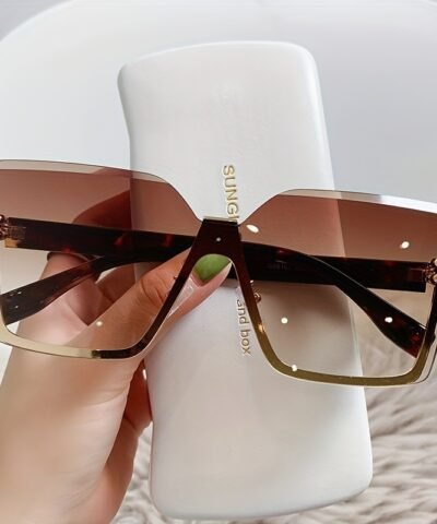 Lunettes de soleil mode surdimensionnées sans monture