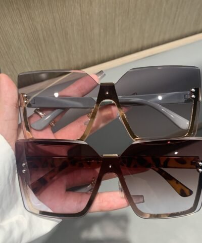 Lunettes de soleil mode surdimensionnées sans monture