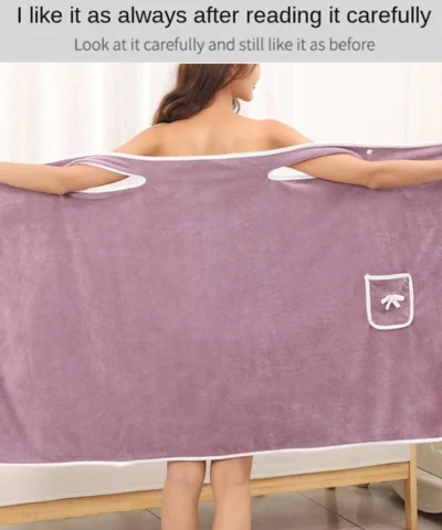 Serviette de bain portable, sèche rapidement avec poches