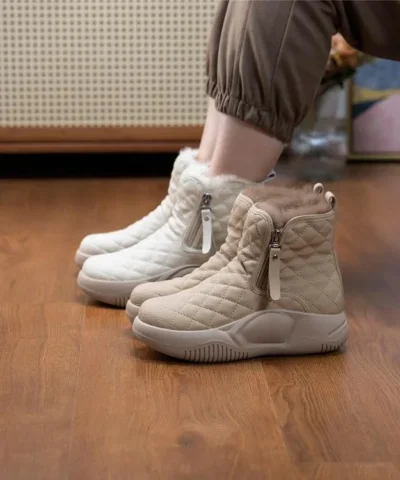 Bottes chaudes à semelles épaisses pour femmes