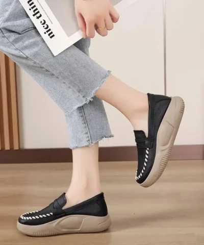 Mocassins Confortables en Cuir – Style Décontracté et Polyvalent